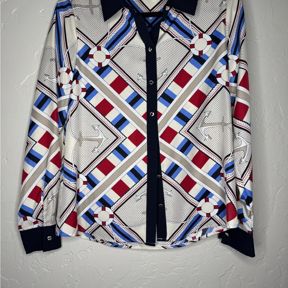 Tommy Hilfiger Anchor Patterned button down  Shirt - Picture 2 of 8